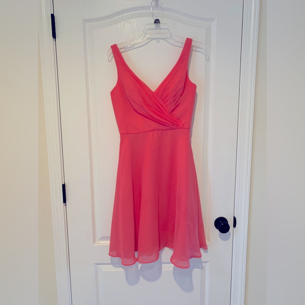 Salmon Pink short bridesmaid dress
